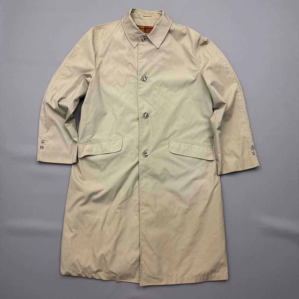 Vintage Sears Perma-Prest Plaid Lined Trench Coat